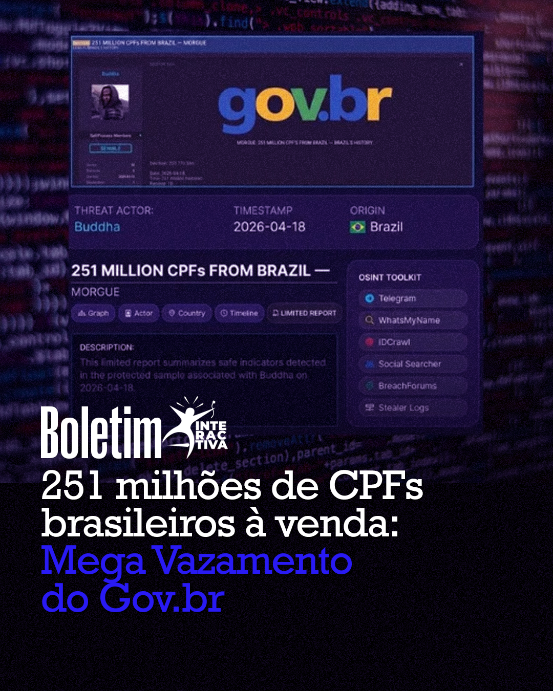 251 milhões de CPFs brasileiros à venda: Mega Vazamento